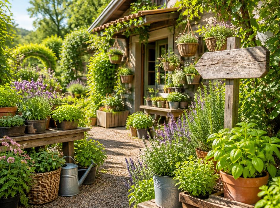Herb cottage garden